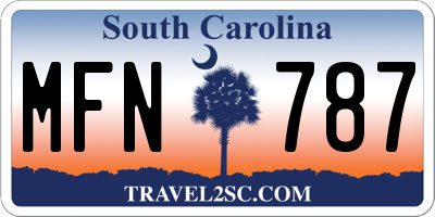 SC license plate MFN787