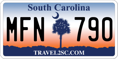 SC license plate MFN790