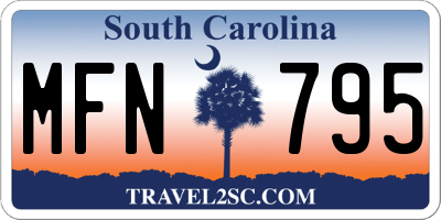 SC license plate MFN795