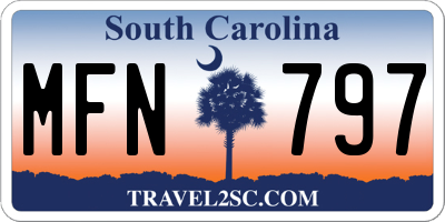 SC license plate MFN797