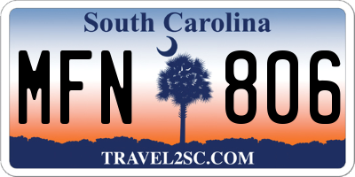 SC license plate MFN806