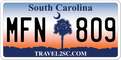 SC license plate MFN809