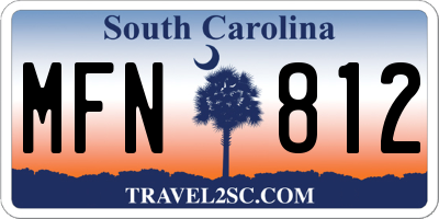 SC license plate MFN812