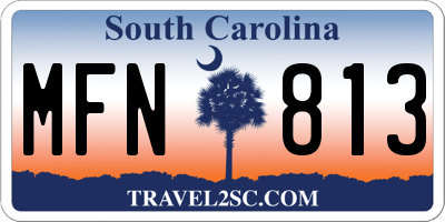 SC license plate MFN813