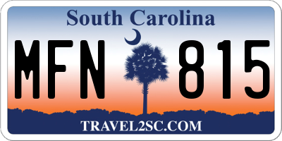 SC license plate MFN815