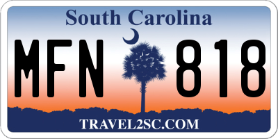 SC license plate MFN818