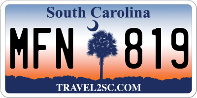SC license plate MFN819