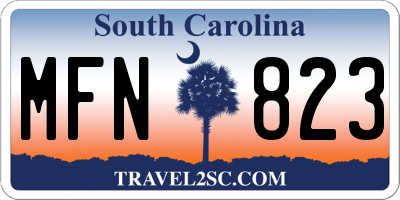 SC license plate MFN823