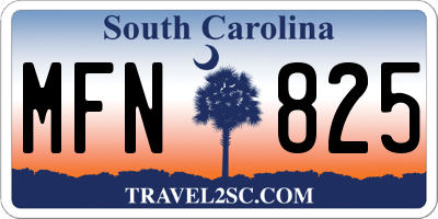 SC license plate MFN825