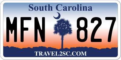 SC license plate MFN827