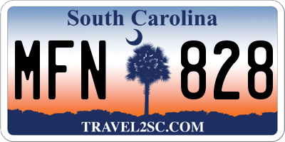 SC license plate MFN828