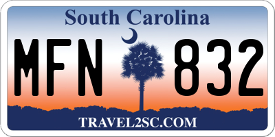 SC license plate MFN832