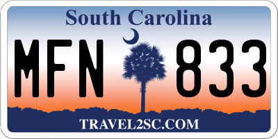 SC license plate MFN833