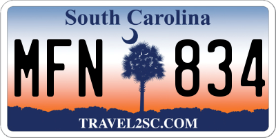 SC license plate MFN834