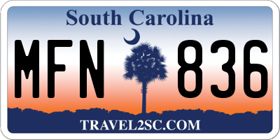 SC license plate MFN836