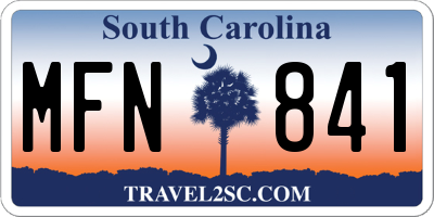 SC license plate MFN841