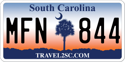 SC license plate MFN844