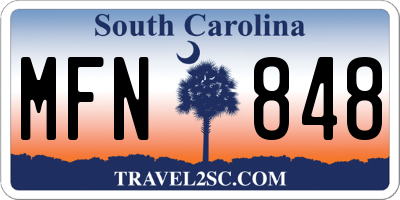 SC license plate MFN848