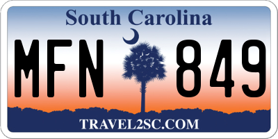 SC license plate MFN849