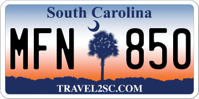 SC license plate MFN850