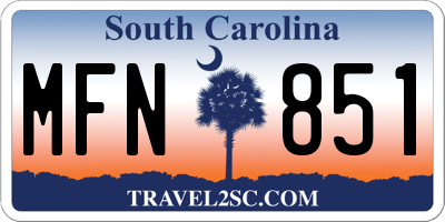 SC license plate MFN851