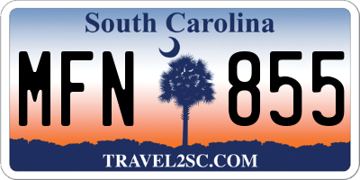 SC license plate MFN855
