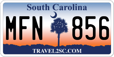 SC license plate MFN856