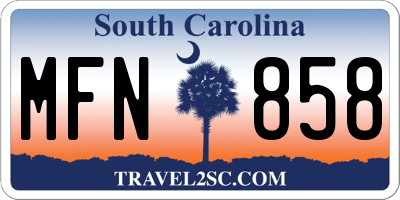 SC license plate MFN858