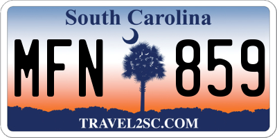SC license plate MFN859