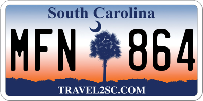 SC license plate MFN864