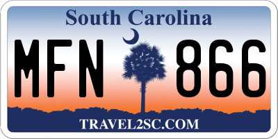 SC license plate MFN866