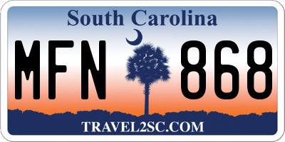SC license plate MFN868