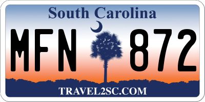 SC license plate MFN872