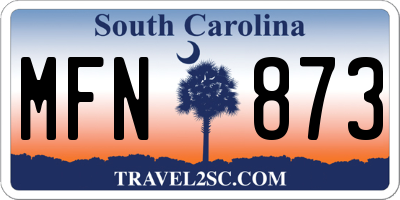 SC license plate MFN873