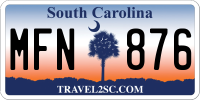 SC license plate MFN876