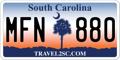 SC license plate MFN880