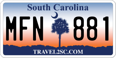SC license plate MFN881
