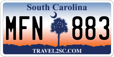SC license plate MFN883