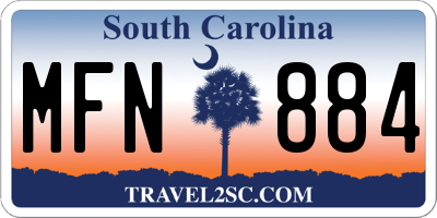 SC license plate MFN884