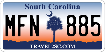 SC license plate MFN885
