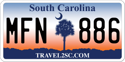 SC license plate MFN886
