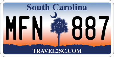 SC license plate MFN887