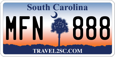 SC license plate MFN888
