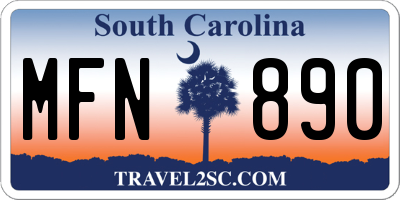 SC license plate MFN890