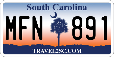 SC license plate MFN891