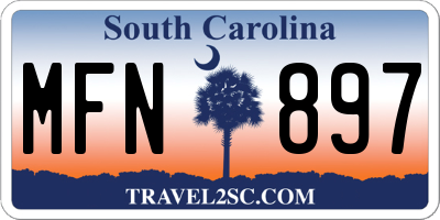 SC license plate MFN897