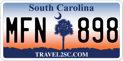 SC license plate MFN898
