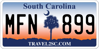 SC license plate MFN899