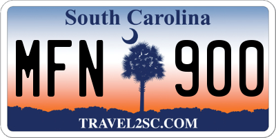 SC license plate MFN900