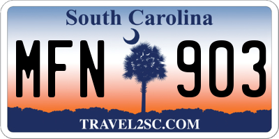 SC license plate MFN903